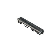 Лоток водоотводный PolyMax Drive DN100 h136 пластиковый с решеткой щелевой чугунной ВЧ кл.D (комплект)