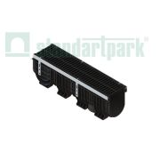 Лоток водоотводный пластиковый PolyMax Drive DN200 h317 с решеткой щелевой чугунной ВЧ кл.С250 (к-т)