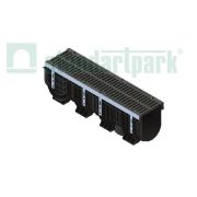 Лоток водоотводный пластиковый PolyMax Drive DN200 h317 с решеткой щелевой чугунной ВЧ кл.D400 (к-т)