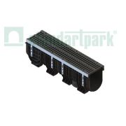 Лоток водоотводный пластиковый PolyMax Drive DN200 h317с решеткой чугунной «шина» ВЧ кл. Е600 (к-т)