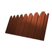 Профнастил С10B фигурный Grand Line 0,5 Velur с пленкой RAL 8004 терракота