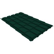 Металлочерепица квадро профи 0,5 Satin RAL 6005 зеленый мох