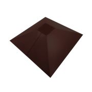 Колпак на столб под фонарь 390х390мм 0,45 Drap с пленкой RAL 8017 шоколад