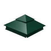 Колпак на столб двойной 390х390мм 0,5 Satin с пленкой RAL 6005 зеленый мох