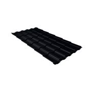 Металлочерепица кредо Grand Line 0,5 GreenCoat Pural BT, matt RR 33 черный (RAL 9005 черный)