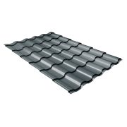 Металлочерепица кредо Grand Line 0,5 GreenCoat Pural BT, matt RR2Н3 (RAL 7016 антрацитово-серый)