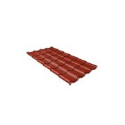 Металлочерепица камея Grand Line 0,5 GreenCoat Pural matt RR 29 красный (RAL 3009 оксидно-красный)