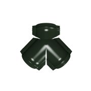 Тройник Y малого конька полукруглого GreenCoat Pural BT, matt с пленкой RR 11 темно-зеленый (RAL 6020 хромовая зелень)