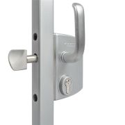 Замок LSKZ 6060 U2G для откатных ворот корпус металл, с ручками из алюминия SILV GL