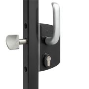 Замок LSKZ 6060 U2G для откатных ворот корпус металл, с ручками из алюминия, черный RAL 9005 GL