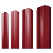 Штакетник М-образный А фигурный 0,45 PE RAL 3003 рубиново-красный