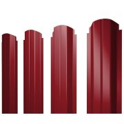 Штакетник П-образный А фигурный 0,45 PE RAL 3003 рубиново-красный