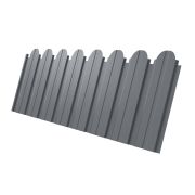 Профнастил С10B фигурный 0,45 PE с пленкой RAL 9006 бело-алюминиевый