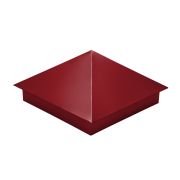 Колпак на столб 390х390мм 0,45 PE с пленкой RAL 3003 рубиново-красный