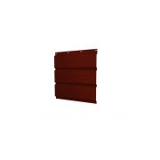 Софит металлический полная перфорация 0,5 Satin с пленкой RAL 3009 оксидно-красный