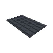 Металлочерепица квадро профи Grand Line 0,5 GreenCoat Pural BT RR 23 темно-серый (RAL 7024) мокрый асфальт
