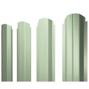 Штакетник П-образный А фигурный 0,45 PE RAL 6019 бело-зеленый