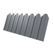 Профнастил С10A фигурный 0,5 Satin с пленкой RAL 9006 бело-алюминиевый