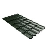 Металлочерепица квинта плюс Grand Line c 3D резом 0,5 GreenСoat Pural RR 11 темно-зеленый (RAL 6020 хромовая зелень)