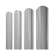 Штакетник Полукруглый Slim фигурный 0,45 PE RAL 9006 бело-алюминиевый