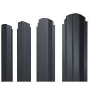 Штакетник П-образный B фигурный 0,45 PE-Double RAL 7024 мокрый асфальт