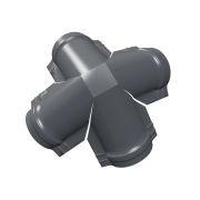 Четверник конька малого полукруглого GreenCoat Pural BT, matt с пленкой RR 23 (RAL 7024)