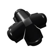 Четверник конька малого полукруглого Satin Matt с пленкой RAL 9005 черный
