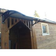 Козырьки Krovent из поликарбоната 1200х930х280 молочный с чер. кронштейнами
