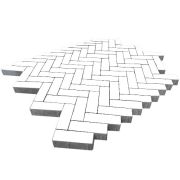 Плитка тротуарная SteinRus Паркет высота 60мм гладкий Моноцвет белый