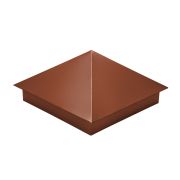 Колпак на столб 390х390мм 0,5 Satin Matt с пленкой RAL 8004 терракота