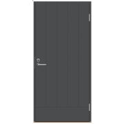 Дверь входная JW ECO Function Wadden М9x21 с дверной коробкой, тёмно-серая, правая, с узорчатым стеклом