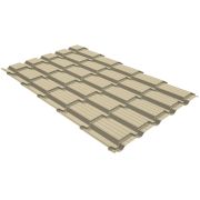 Металлочерепица Верховье квадро профи Grand Line 0,45 Полиэстер RAL 1015 светлая слоновая кость