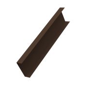 Декоративная накладка на столб универсальная угловая 62х55 для забора жалюзи 0,5 Quarzit lite с пленкой RAL 8017 шоколад