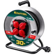 Удлинитель на катушке KRAFTOOL К-315, 30 м, 3700 Вт, 4 гнезда, IP44, КГ 3x1,5 кв мм (55085-30_z01)