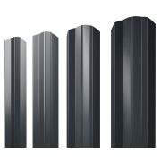 Штакетник М-образный B фигурный 0,45 PE-Double RAL 7016 антрацитово-серый