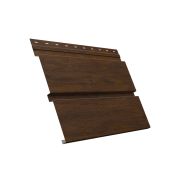 Металлический софит Квадро брус без перфорации 0,45 Print Elite с пленкой Chestnut Wood