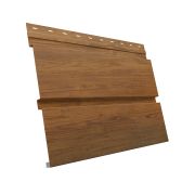 Металлический софит Квадро брус без перфорации 0,45 Print Premium с пленкой Golden Wood