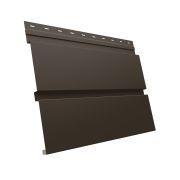 Металлический софит Квадро брус без перфорации 0,5 GreenCoat Pural BT, matt с пленкой RR 32 темно-коричневый (RAL 8019 серо-коричневый)