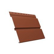 Металлический софит Квадро брус с перфорацией 0,5 PurLite Matt с пленкой RAL 8004 терракота