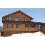 Сайдинг Блок-хаус 0,390 Grand Line 0,45 Print Premium Cherry Wood
