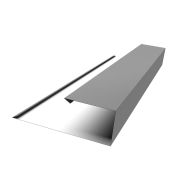 Планка торцевая страховочная Grand Line 0,5 Satin с пленкой RAL 9006 бело-алюминиевый (2м)