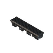 Лоток водоотводный пластиковый PolyMax Drive DN150 h166 с решеткой щелевой чугунной ВЧ кл.С250 (к-т)